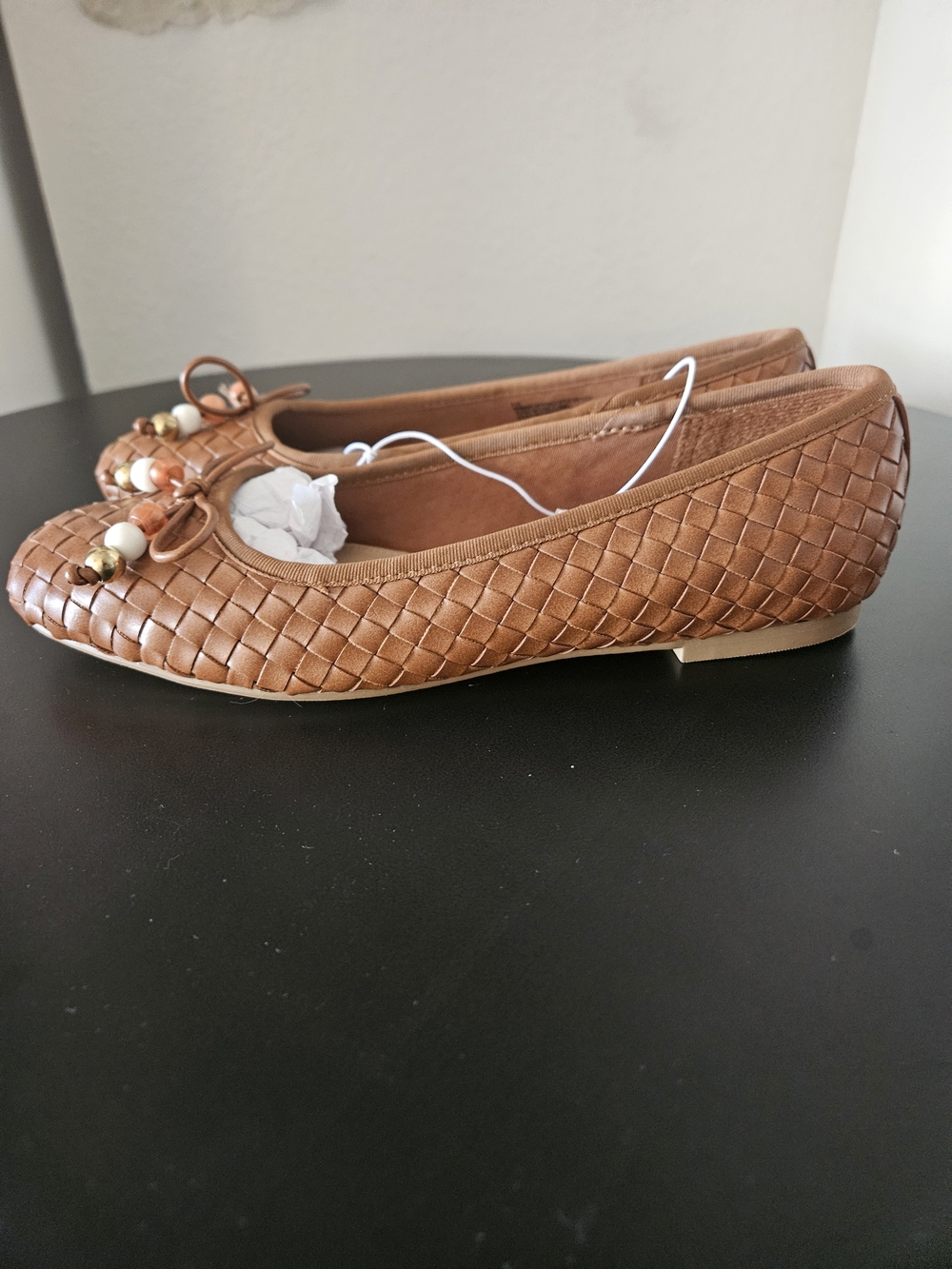 NWT Universal Thread Woven Ballet Flats in Cognac Size 6.5 - Picture 3 of 9